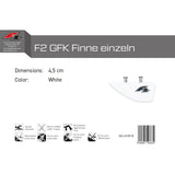 F2 Kiteboard fin GRP fin single white - size selectable