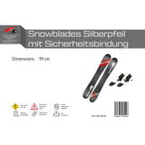 F2 Snowblades Silberpfeil 99cm Set with Safety Bindings Fun Skis Short Skis