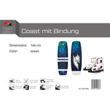 F2 Set Wakeboard Coast Ocean 144cm with Team Boot L/XL wakeboard bindings