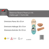 F2 Set Balance Board Peanut 86x32cm mit Halbkugel + Korkrolle
