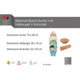 F2 Set Balance Board Surfer 76x28cm + Halbkugel und Korkrolle