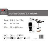 F2 Set Foilboard Glide Ex Team 115L mit Alu Foil 1700 + Allround Wing 4qm