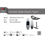 F2 Set Foilboard Starlit Team Grau 115L + Alu Foil 1700 + Wing 4qm