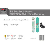 F2 Set Snowboard Junior Freedom Girl mit Pipe Bindung Komplettset Größen wählbar