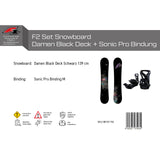 F2 Set Damen Snowboard Blackdeck Schwarz 139cm + Sonic Pro Bindung M