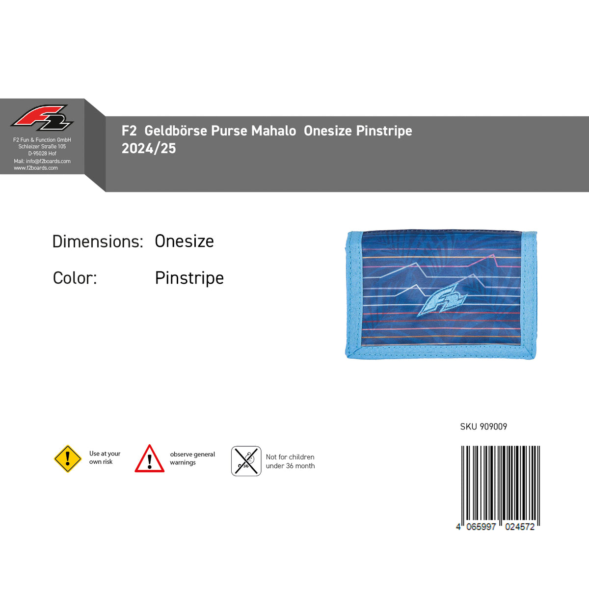 F2 Wallet Purse Mahalo One Size color selectable