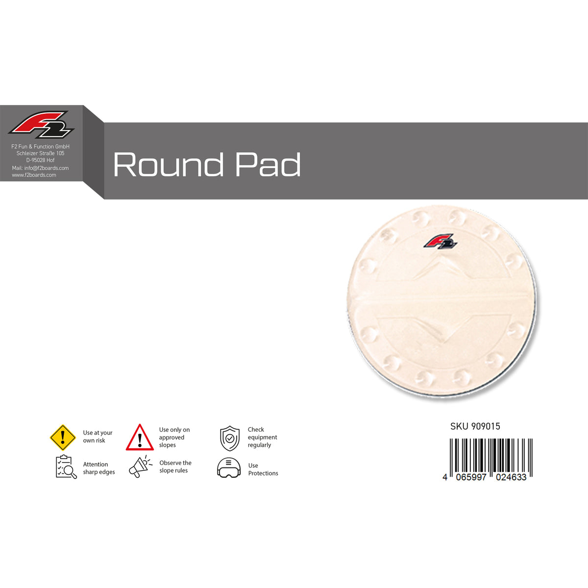 F2 Snowboard Pads Round Pad