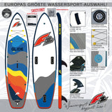 F2 SUP Stand Up Paddle Board Glide WS 10'2''/10'8"/11'7" selectable Grey