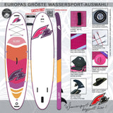 F2 Stand Up Paddle Board Surf SUP Women's 10'2"/10'6" Purple Size selectable