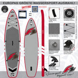 F2 Set Stand Up Paddle Board Star Grau  10,5 + Kajak Zubehör Paket