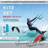 F2 Women's Kite Set Curve + Fluid Kiteboard + Control Bar - Complete Set, sizes selectable