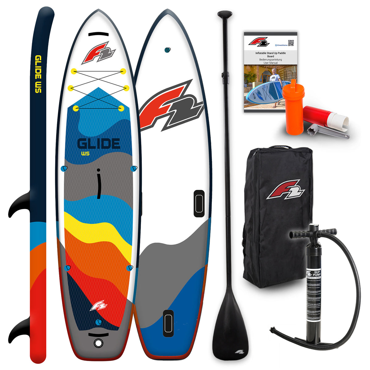 F2 SUP Stand Up Paddle Board Glide WS 10'2''/10'8"/11'7" selectable Grey