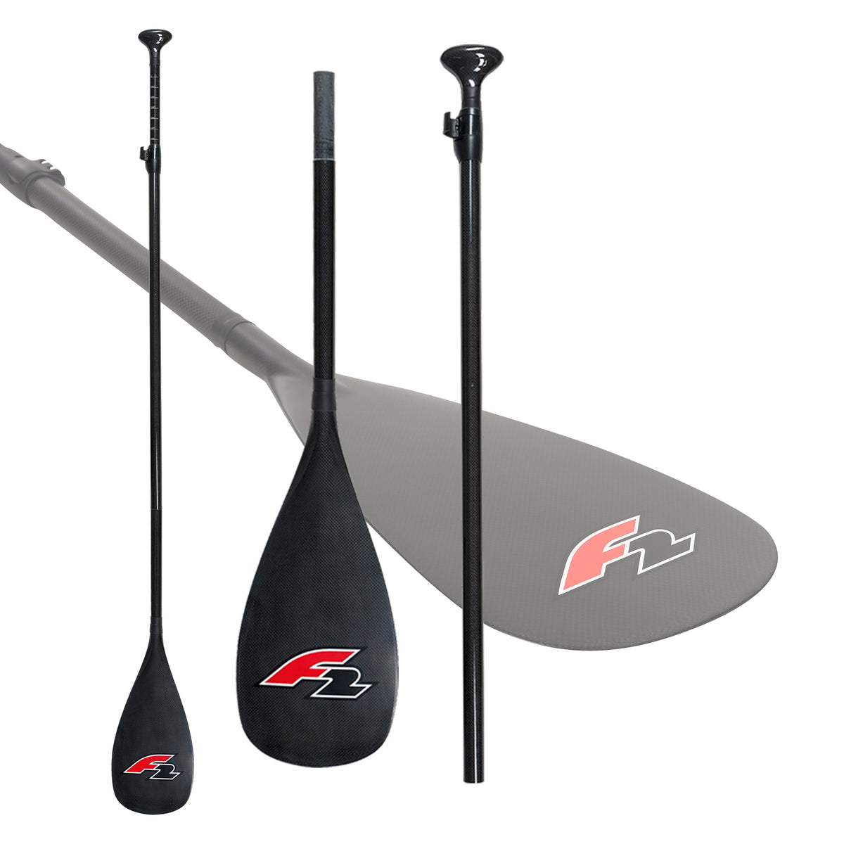 F2 SUP Paddle 40% Carbon Paddle 3-piece 178-220cm Black