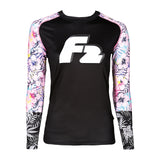 F2 Retro Rashguard Hibiscus Women's Functional Shirt Watersports - Size Selectable