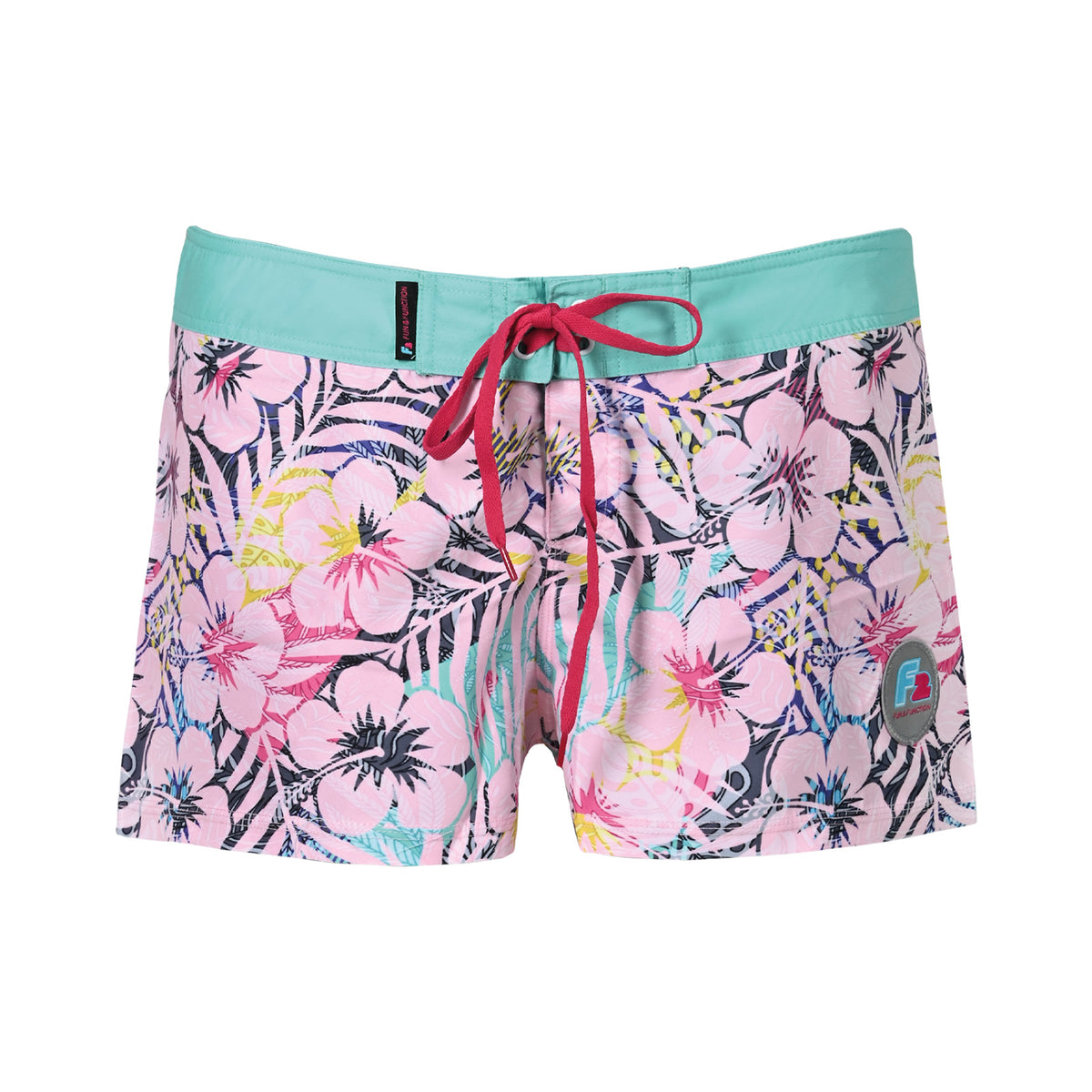 F2 Retro Boardshorts Classic Hibiscus Women's Swim Shorts Short - Size selectable