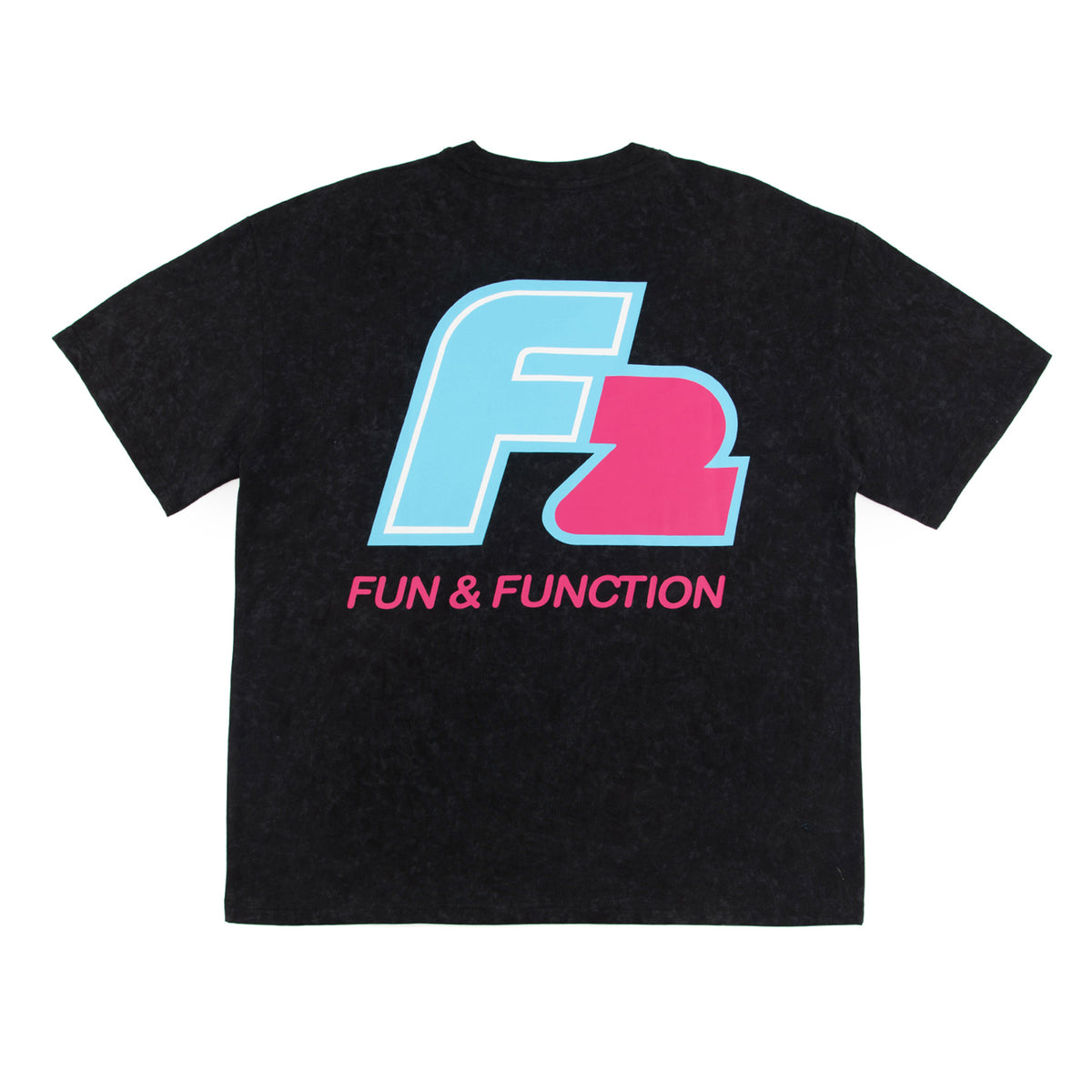 F2 Retro T-Shirt Strato Black Stonewashed Unisex Tshirt Schwarz - Größe wählbar