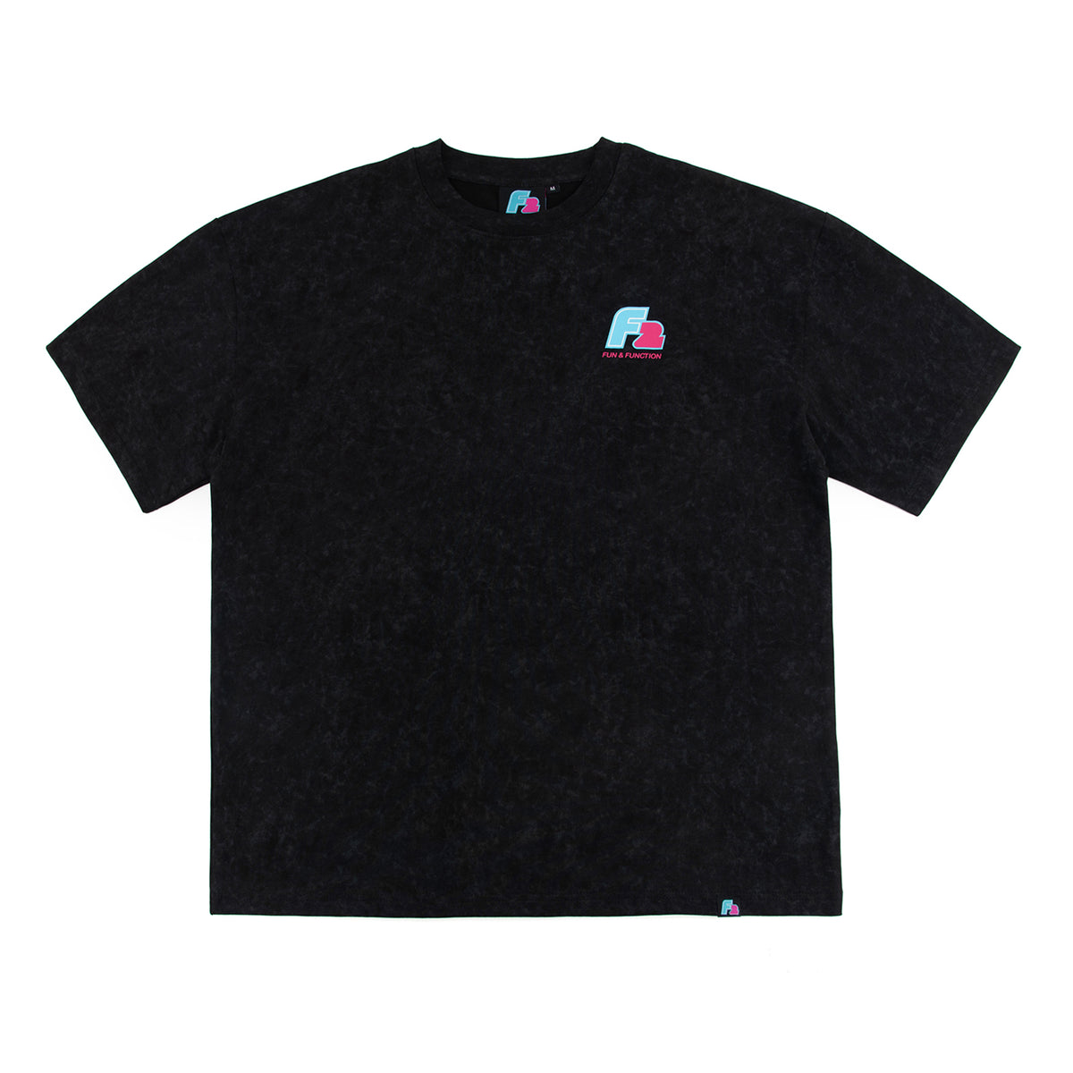 F2 Retro T-Shirt Strato Black Stonewashed Unisex Tshirt Schwarz - Größe wählbar