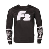 F2 Retro Rashguard Palms/Black Funktionsshirt Wassersport - Größe wählbar