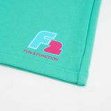 F2 Retro Silberpfeil Shorts Oceangreen Sweatshorts Türkis - Größe wählbar