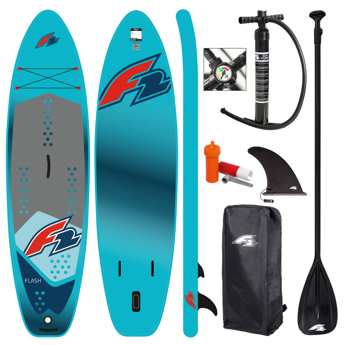 F2 Stand Up Paddle Board Flash Light SUP Blue - Size selectable