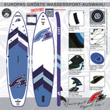 F2 SUP Stand Up Paddle Board Surf HFT White/Blue - Size selectable