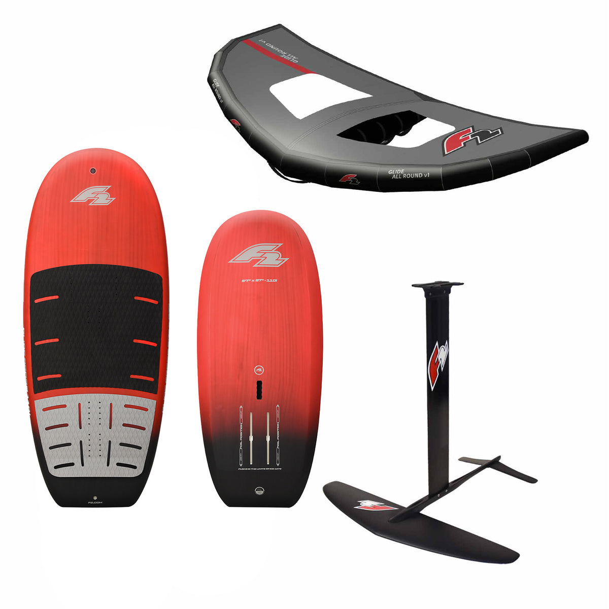 F2 Set Foilboard Glide Cross 120L+LTD Allround Foil+Allround Wing Größen wählbar