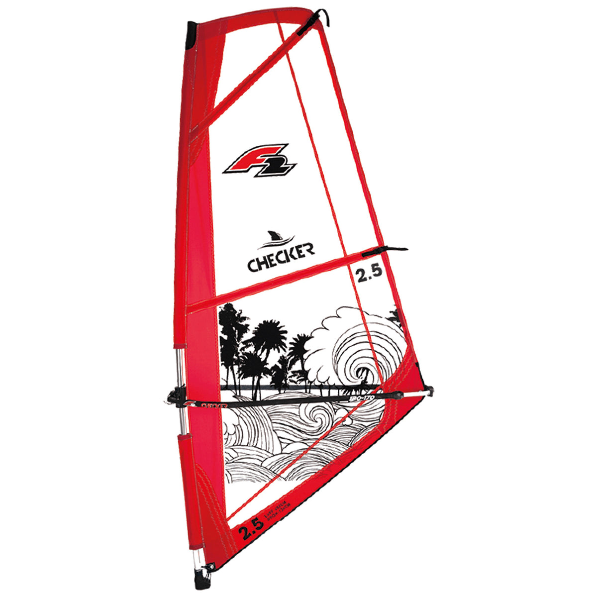 F2 Set SUP Glide 10'2 with Checker windsurf sail complete set, sizes selectable