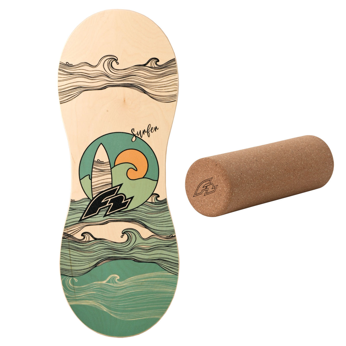 F2 Balance Board Set with cork roller complete set, model selectable