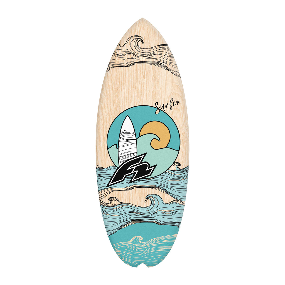 F2 Set Balance Board Halfshell 88x32cm mit Korkrolle