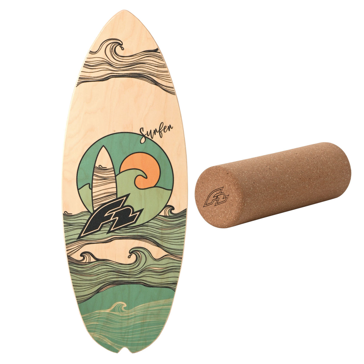 F2 Balance Board Set with cork roller complete set, model selectable