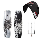 F2 Set Kite Ride V5 with Kiteboard Ride White Icon and Control Bar Complete Set, Sizes Selectable