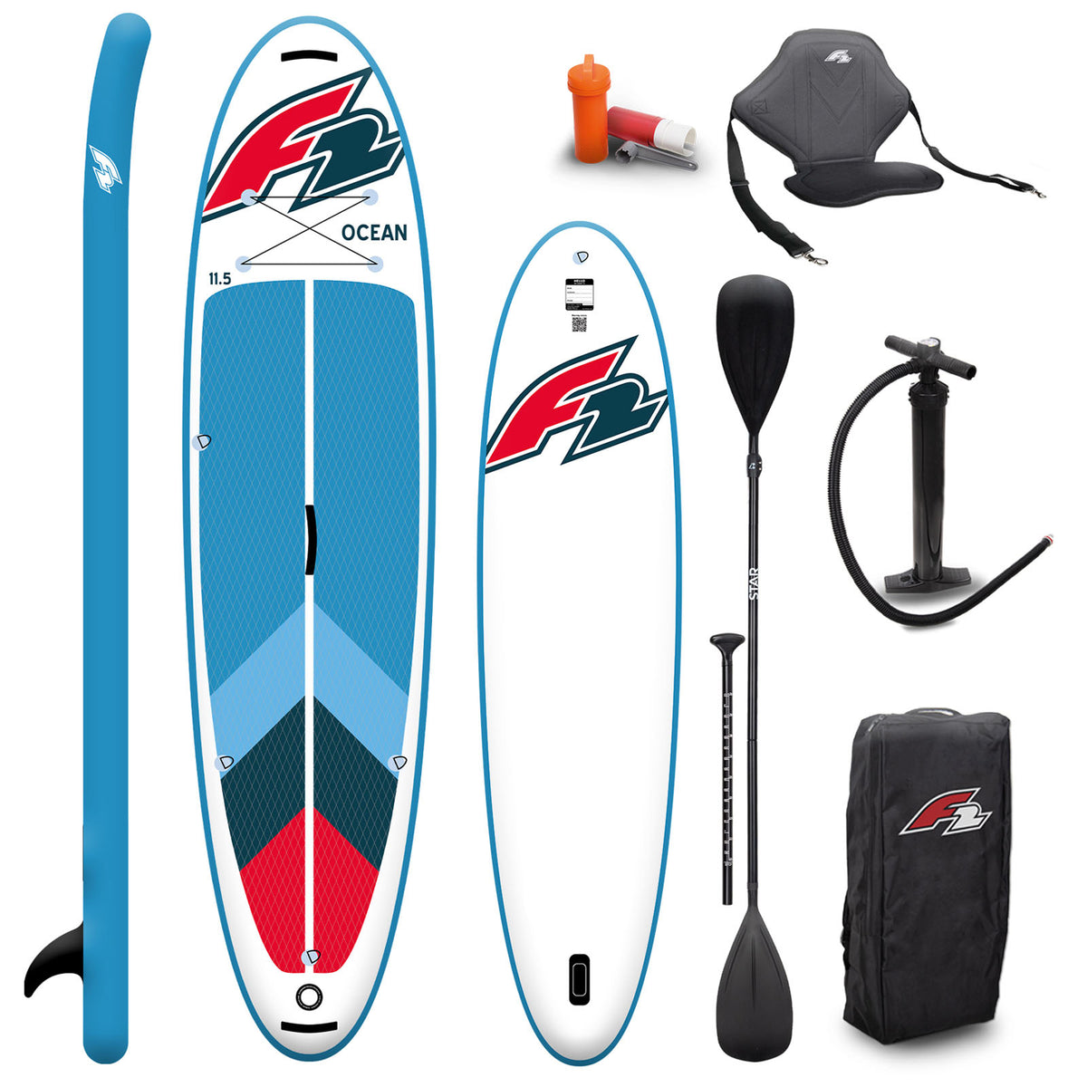 F2 Branded Stand Up Paddle Board Ocean LTD Red - sizes and accessories selectable