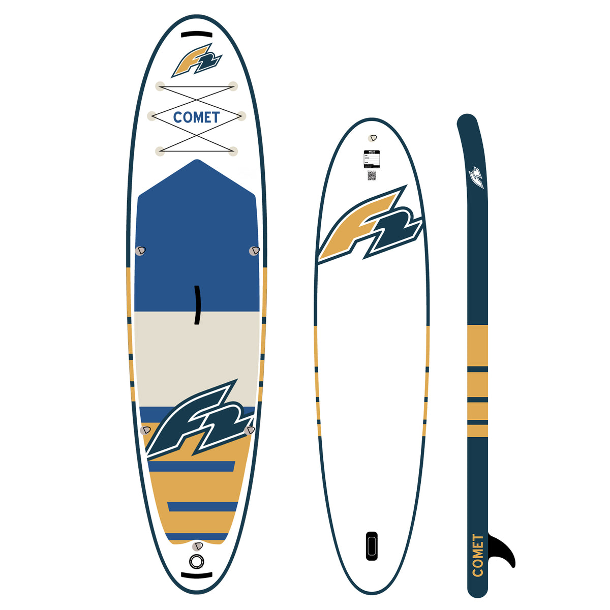 F2 SUP Stand Up Paddle Board Comet White - Complete set, sizes and accessories selectable