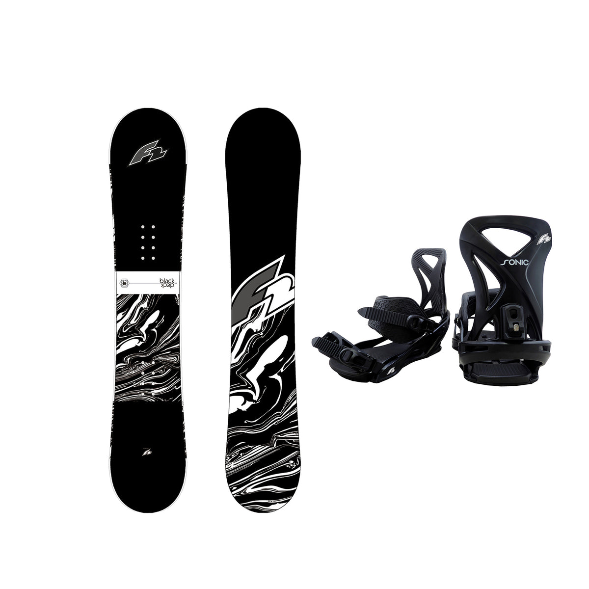 F2 Set Snowboard Blackdeck Schwarz 147cm + Sonic Pro Bindung M
