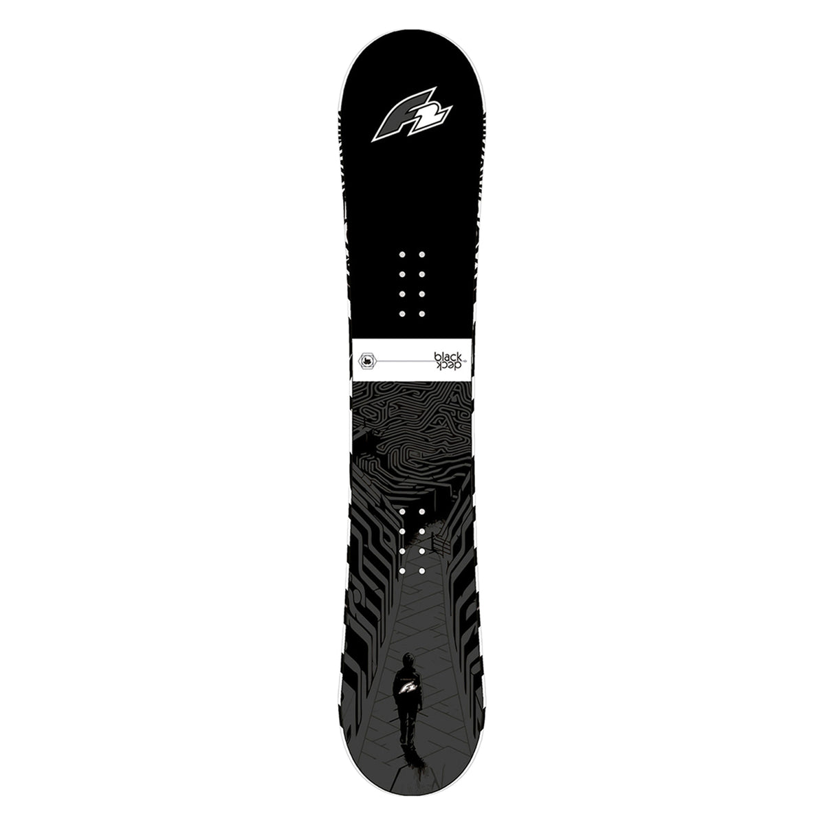 F2 Set Snowboard Blackdeck Schwarz/Weiss + Sonic Pro Bindung - Komplettset Größen wählbar
