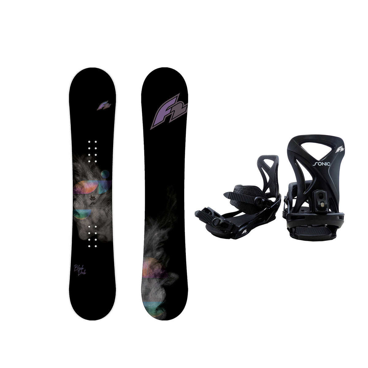 F2 Set Damen Snowboard Blackdeck Schwarz 152cm + Sonic Pro Bindung M