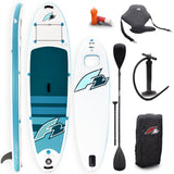 F2 Set Stand Up Paddle Board Ocean Sight White 11.5 + Kayak Accessory Package