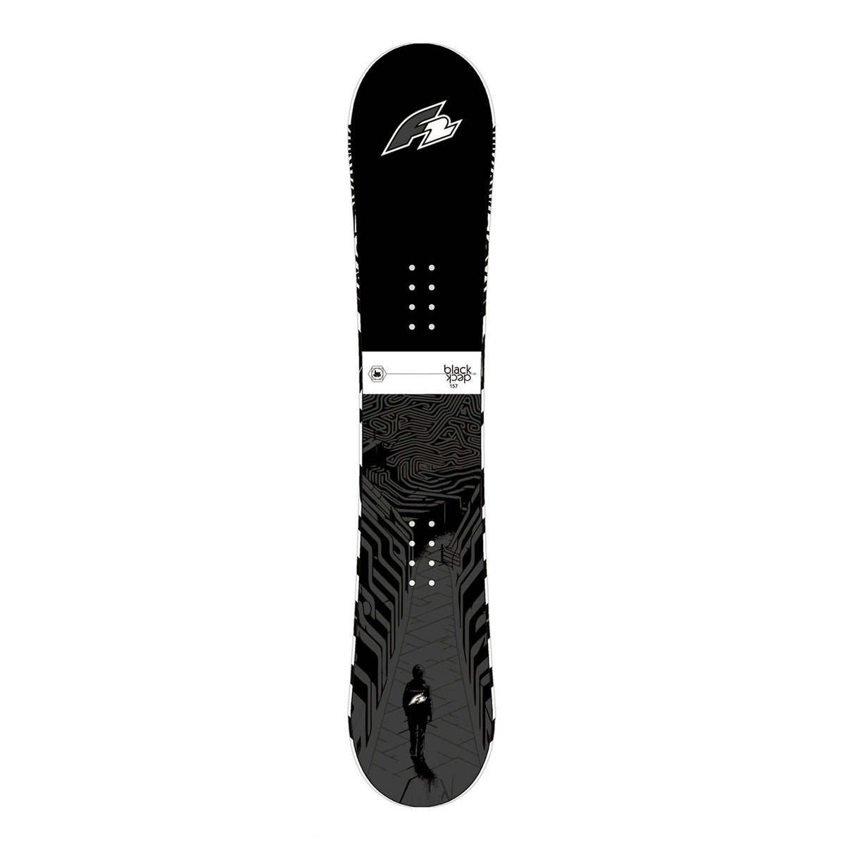 F2 Snowboard Black Deck Freeride/Freestyle Größe wählbar Schwarz 2025