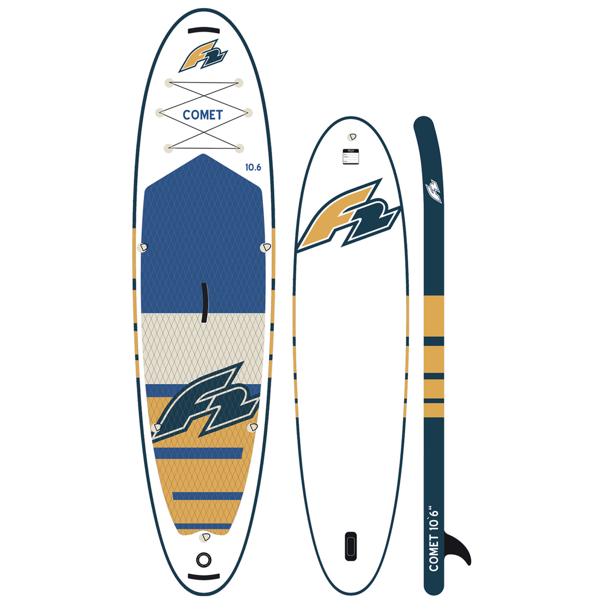 F2 SUP Stand Up Paddle Board Comet White - Complete set, sizes and accessories selectable