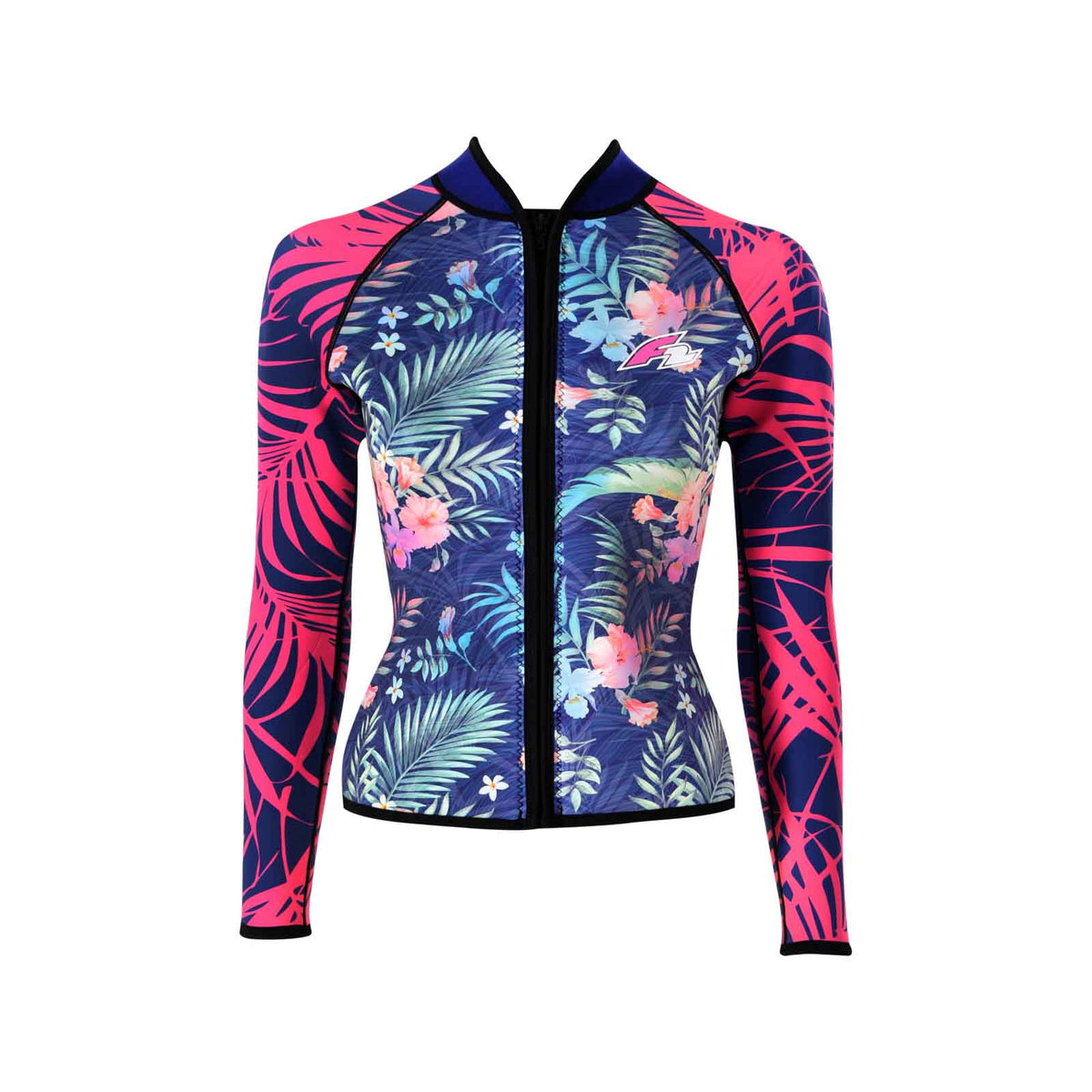 F2 Damen Neopren Oberteil Tropical Jacke Lang 2,5mm Größe wählbar Multicolor