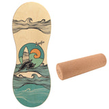 F2 Set Balance Board Peanut 86x32cm mit Korkrolle