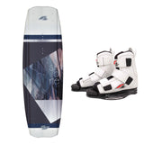F2 Set Wakeboard Shore Brown 144cm with Team Boot Wakeboard Bindings L/XL