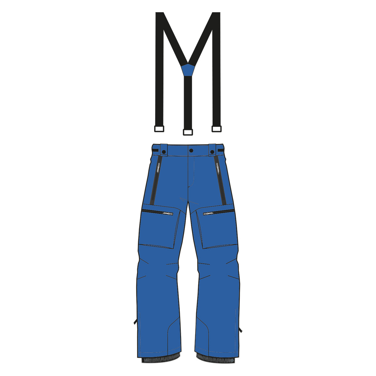 F2  Snowboard/Ski Träger Hose Storm XS-XXL Größe wählbar Royalblau