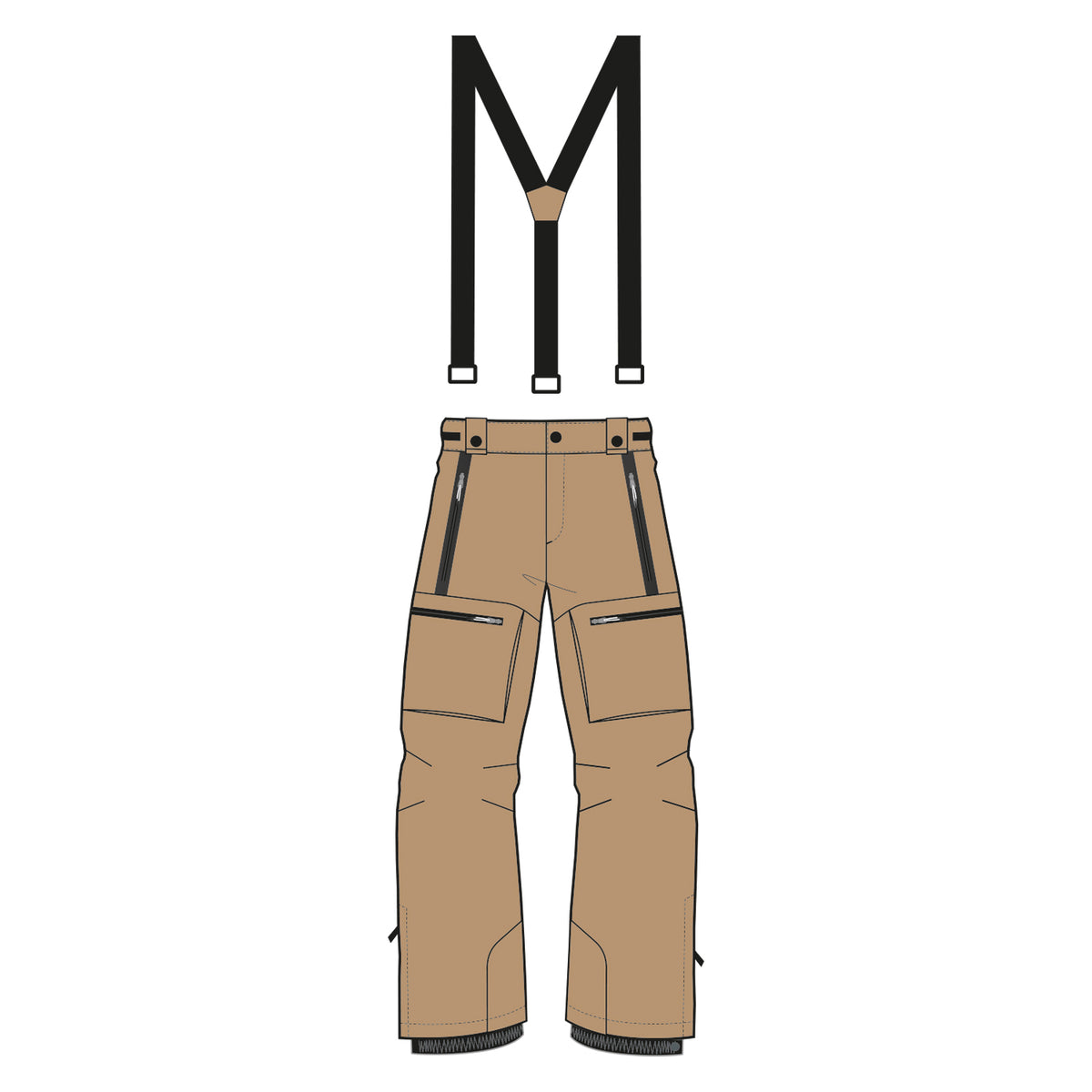 F2 Snowboard/Ski Bib Pants Storm XS-XXL size selectable beige