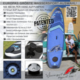 F2 Stand Up Paddle Board SECTOR SMART SUP mit E-Pumpe Größe wählbar Blau